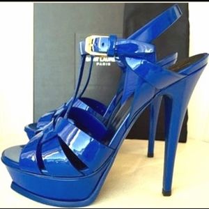 Saint Laurent Blue Tribue Sandals